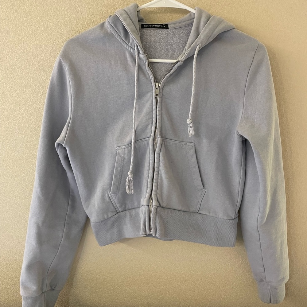 BRANDY MELVILLE periwinkle cropped hoodie